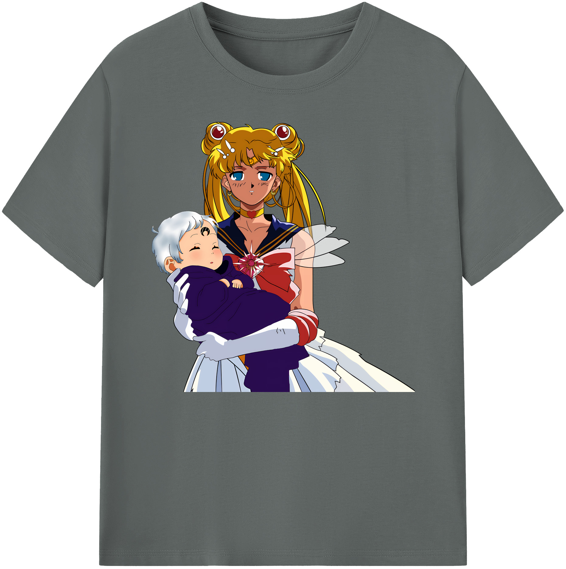 （画像用） 美少女戦士セーラームーン 月野 うさぎ つきの うさぎ Sailor Moon Tsukino Usagi 綿100％ メンズ半袖Tシャツ｜肌触りやわらか＆通気性